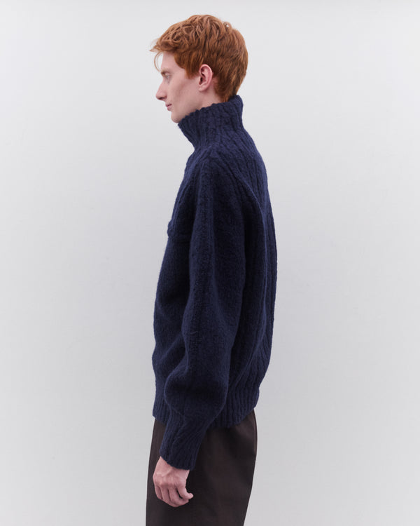 Dries Van Noten - Men’s Oversized Wool Sweater - (Navy)
