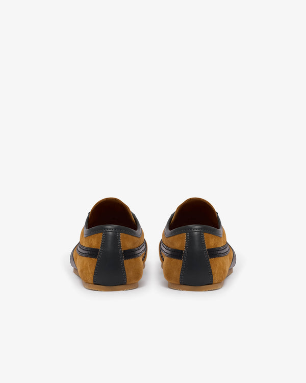 Dries Van Noten - Men’s Stripe Suede Low-Top Trainers - (Beige)