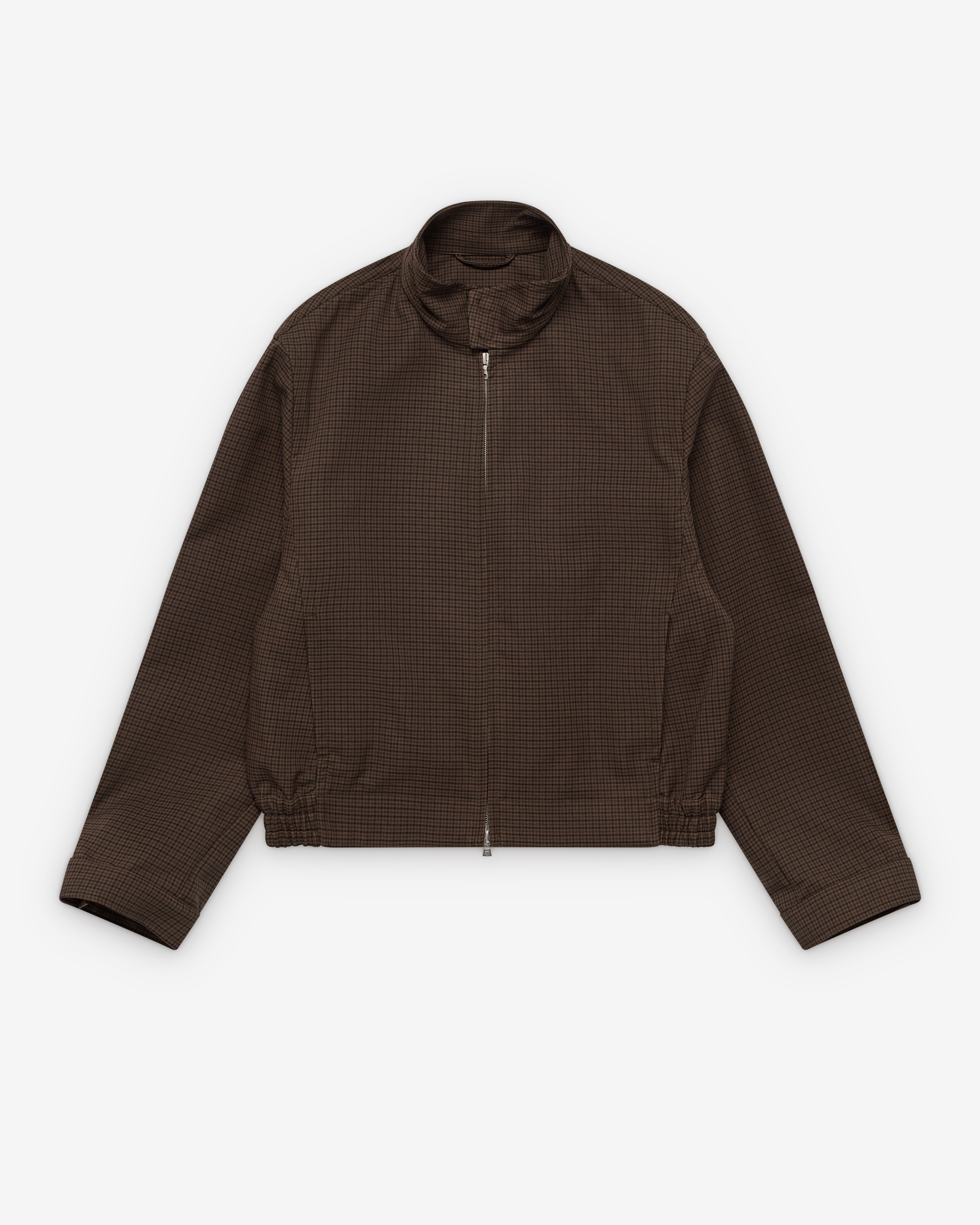 ジャケット・アウター 10s DRIES VAN NOTEN Stand Collar Jacket Dries Van Noten: Men's Stand Collar Jacket (Brown Check) | Dover