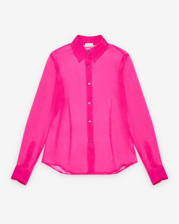 Dries Van Noten - Women's Sheer Silk Shirt - (Fuchsia)