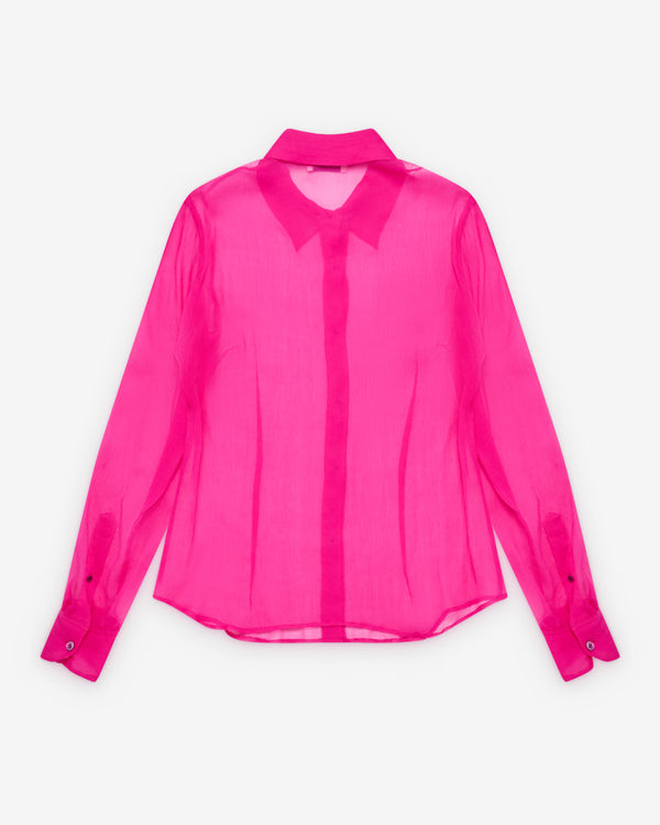 Dries Van Noten - Women's Sheer Silk Shirt - (Fuchsia)
