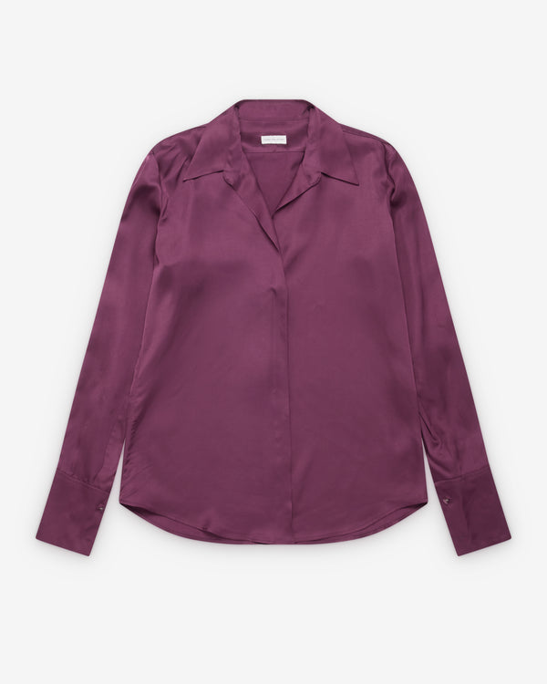 Dries Van Noten - Women's Open Collar Shirt - (Aubergine)