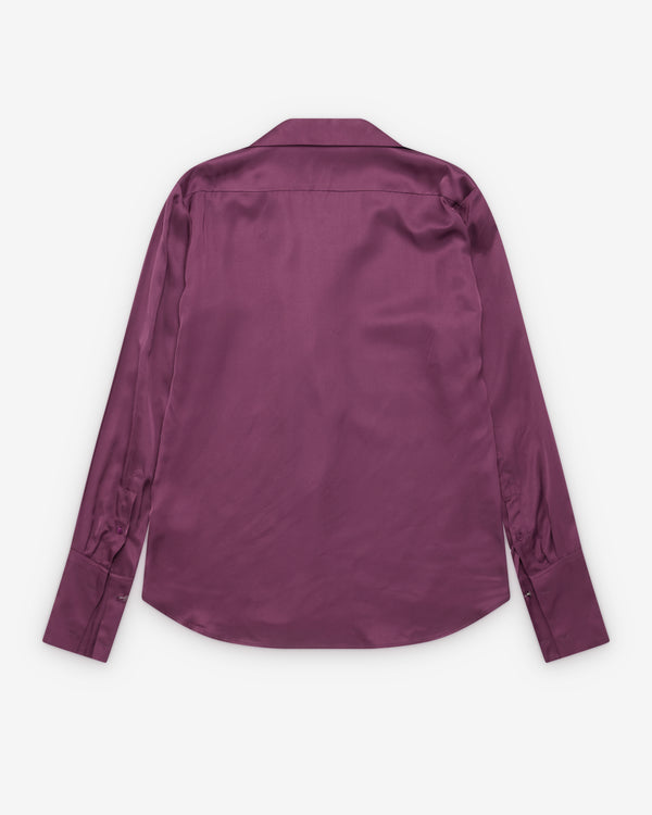 Dries Van Noten - Women's Open Collar Shirt - (Aubergine)
