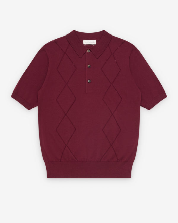 Dries Van Noten  - Men's Murice Knit Polo - (Wine)