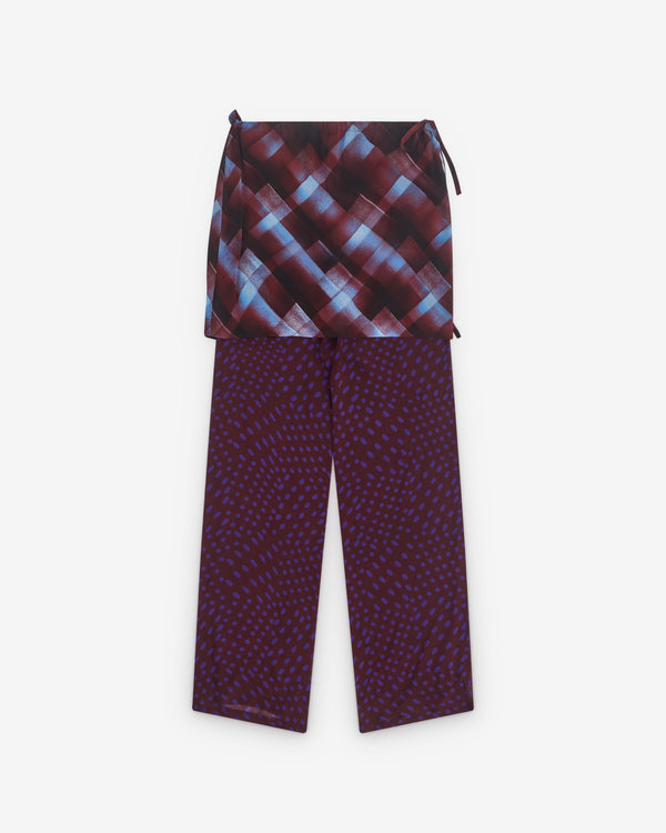 Dries Van Noten - Women’s Printed Skirt Pants - (Aubergine)