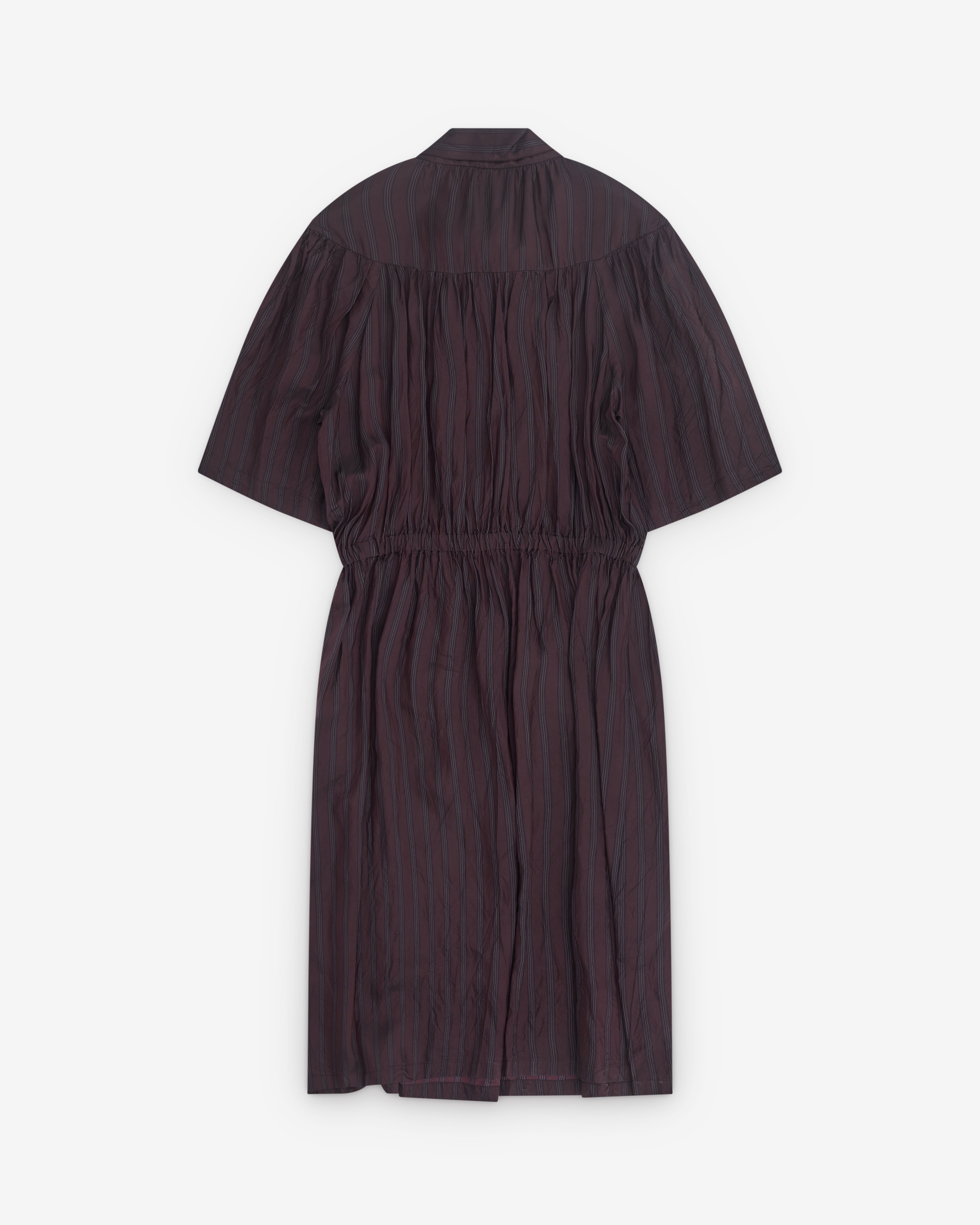 Dries Van Noten: Women's Tie Neck Dress (Burgundy) | Dover Street
