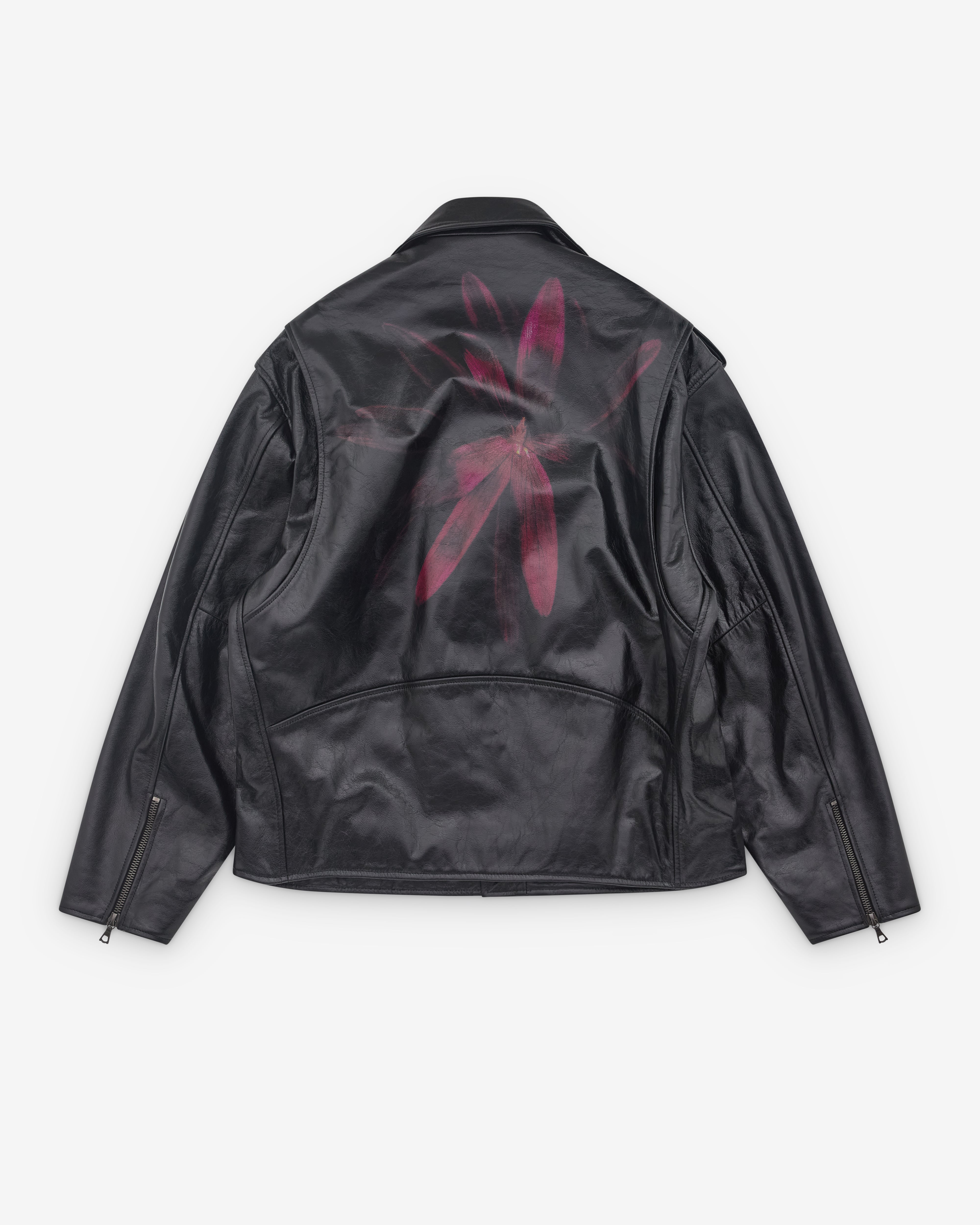 Dries Van Noten: Men's Leather Biker Jacket (Black) | DSML E-SHOP
