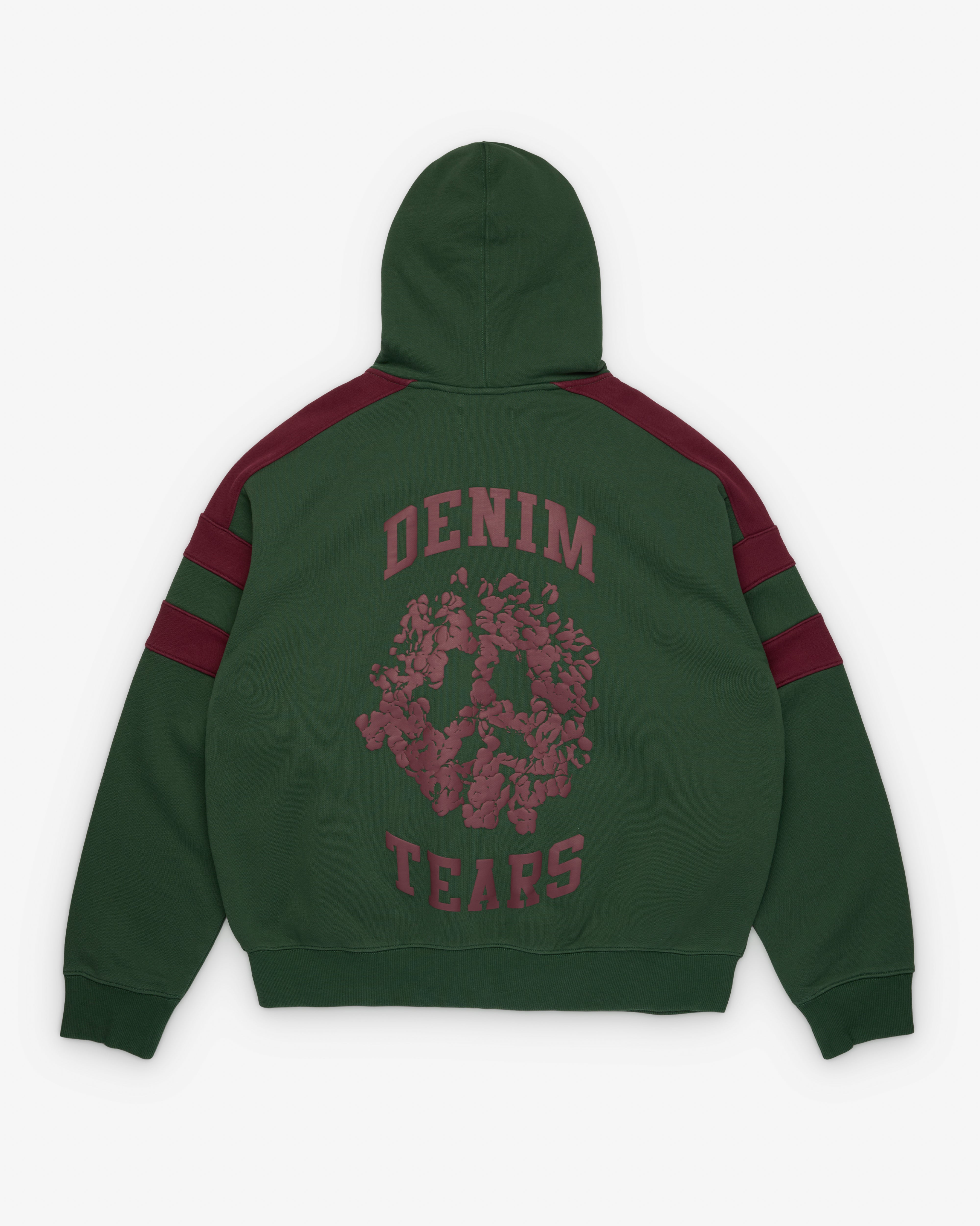 Denim Tears: Men's Denim U Paneled Zip Hoodie (Green) | Dover