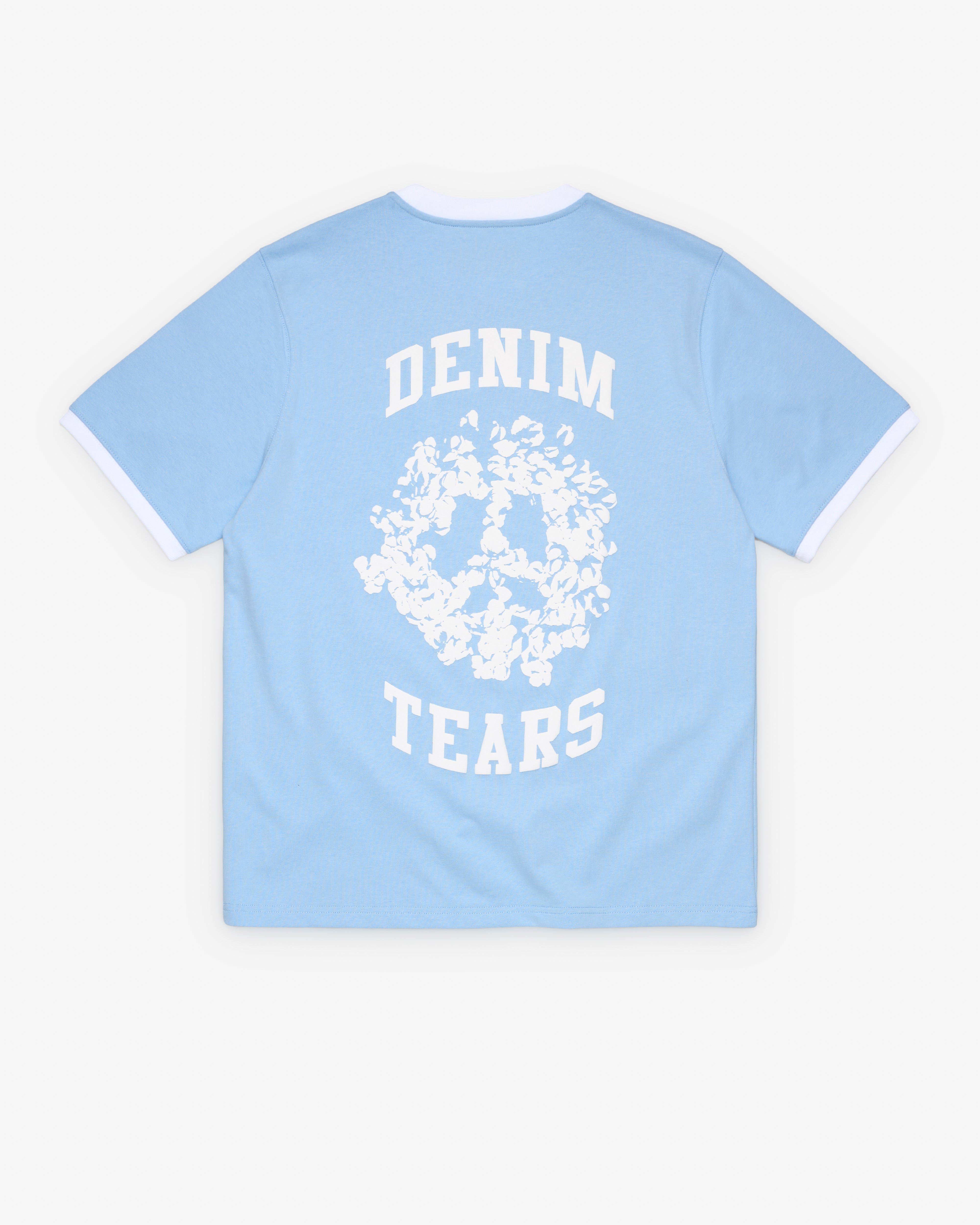 Denim Tears: Men's Denim U Ringer Tee (Light Blue) | Dover Street