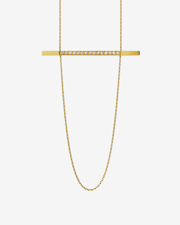 Shihara - Diamond Bar Necklace 02 - (Yellow Gold)
