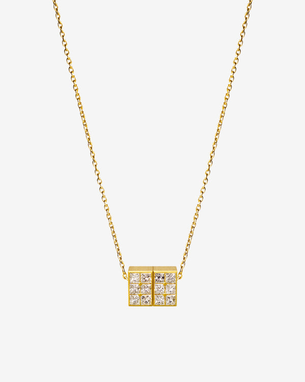 Shihara - Diamond Cube Necklace 01 - (Yellow Gold)