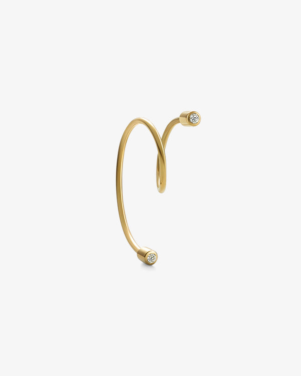 Shihara - Diamond Twist Curl Earring 02 L - (Yellow Gold)