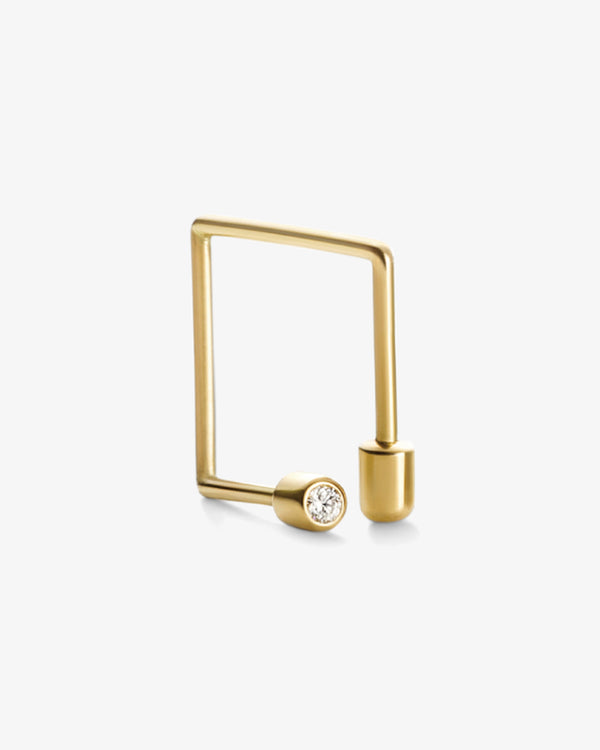 Shihara - Diamond Twist Square Earring 01 - (Yellow Gold)