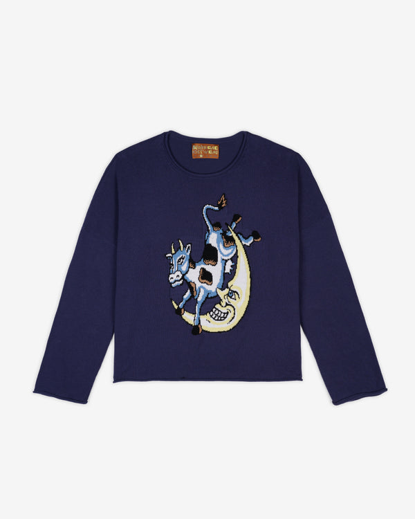 Brain Dead - Men's Diddle Cropped Sweater - (Navy)