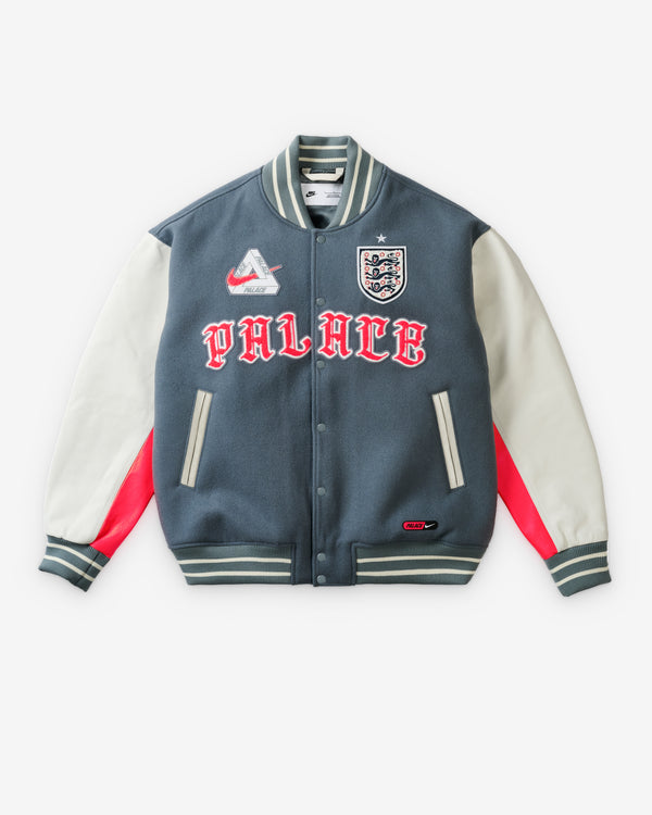 Nike - Palace England Varsity Jacket - (Cool Grey/White)