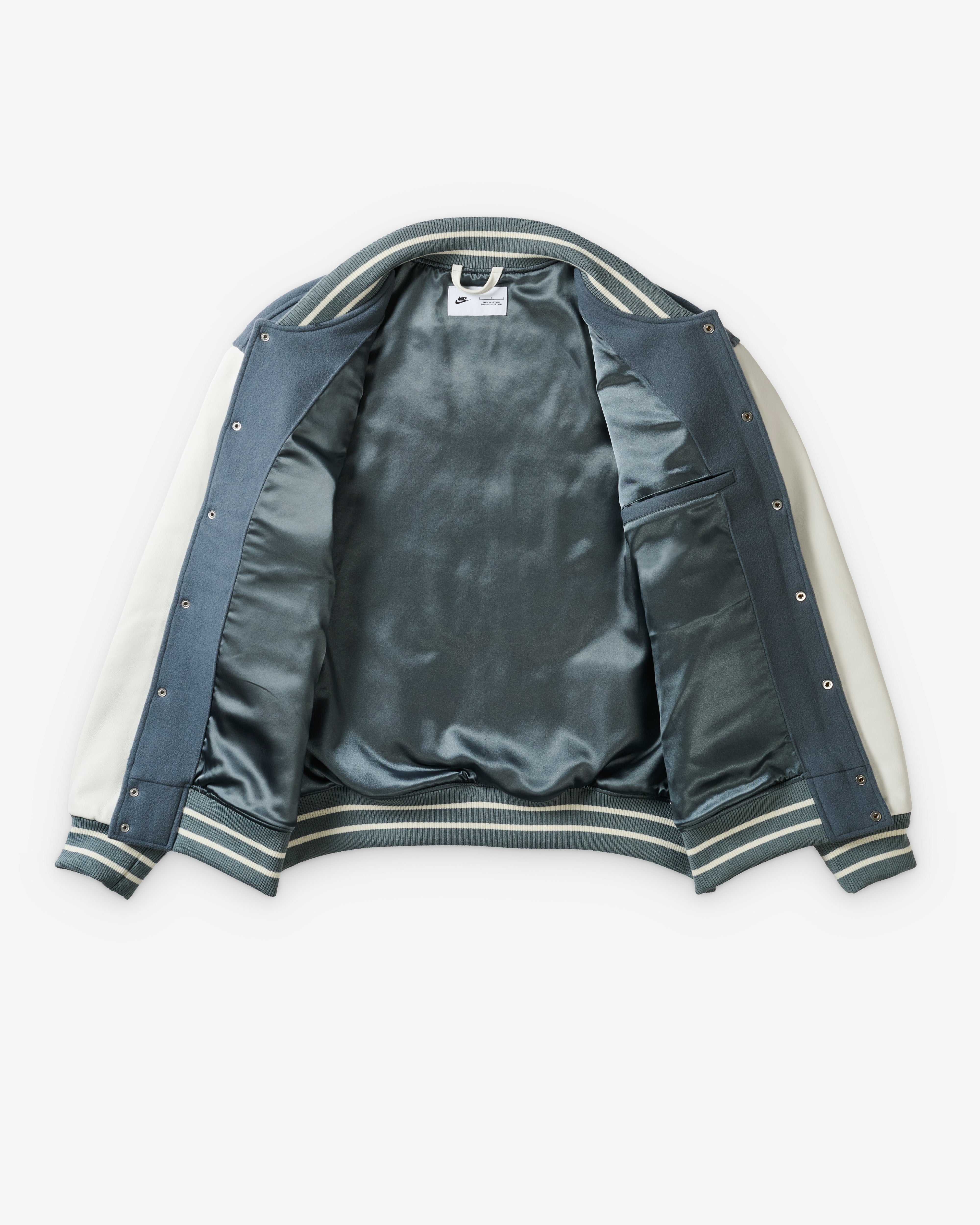 Nike: Palace England Varsity Jacket (Cool Grey/White) | Dover