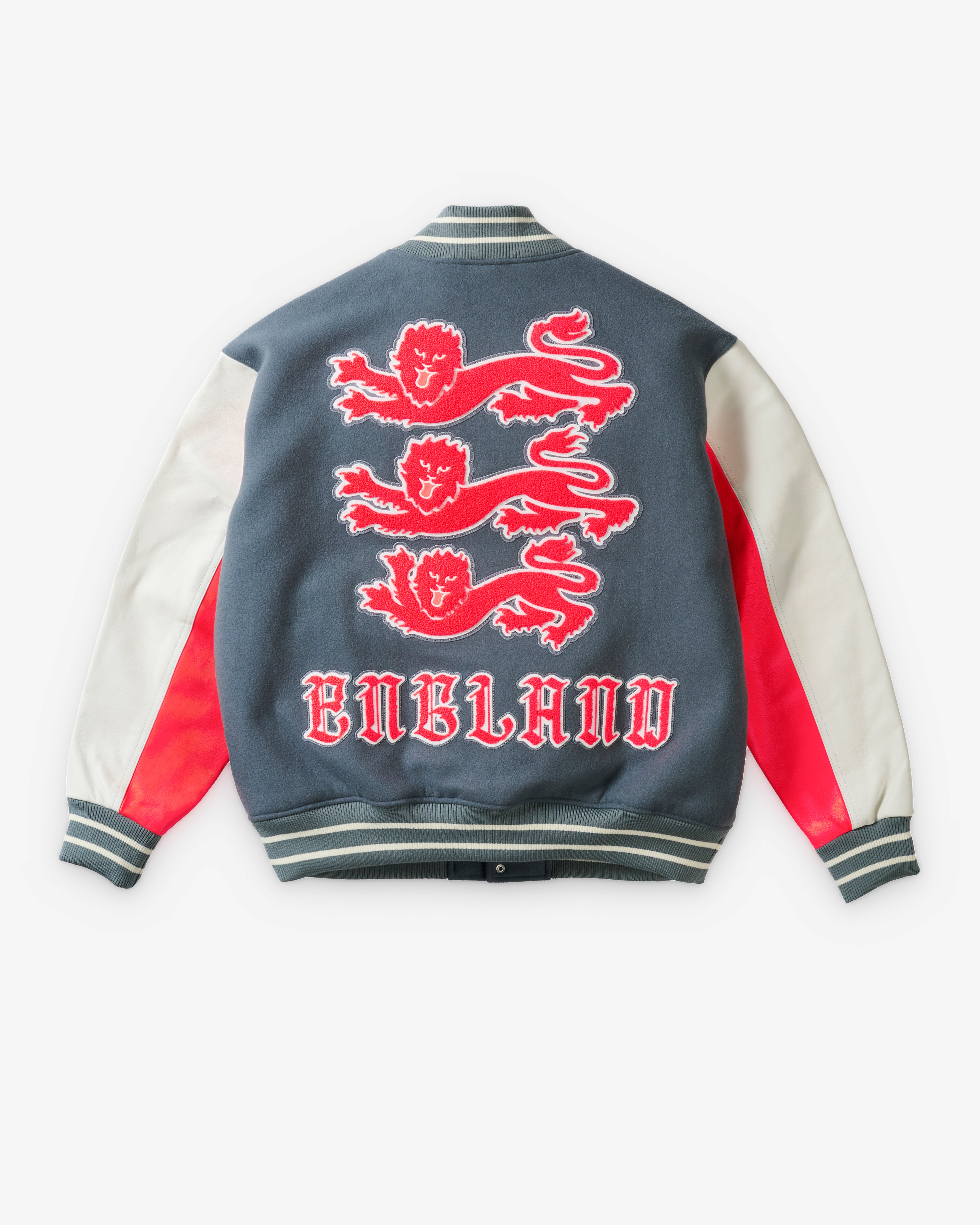 Nike: Palace England Varsity Jacket (Cool Grey/White) | Dover