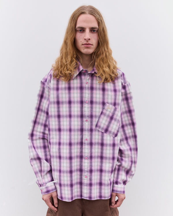 Erl - Purple Plaid Overshirt - (Purple)