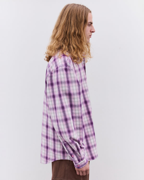 Erl - Purple Plaid Overshirt - (Purple)
