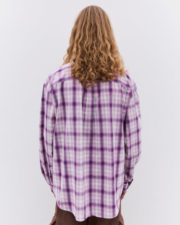 Erl - Purple Plaid Overshirt - (Purple)