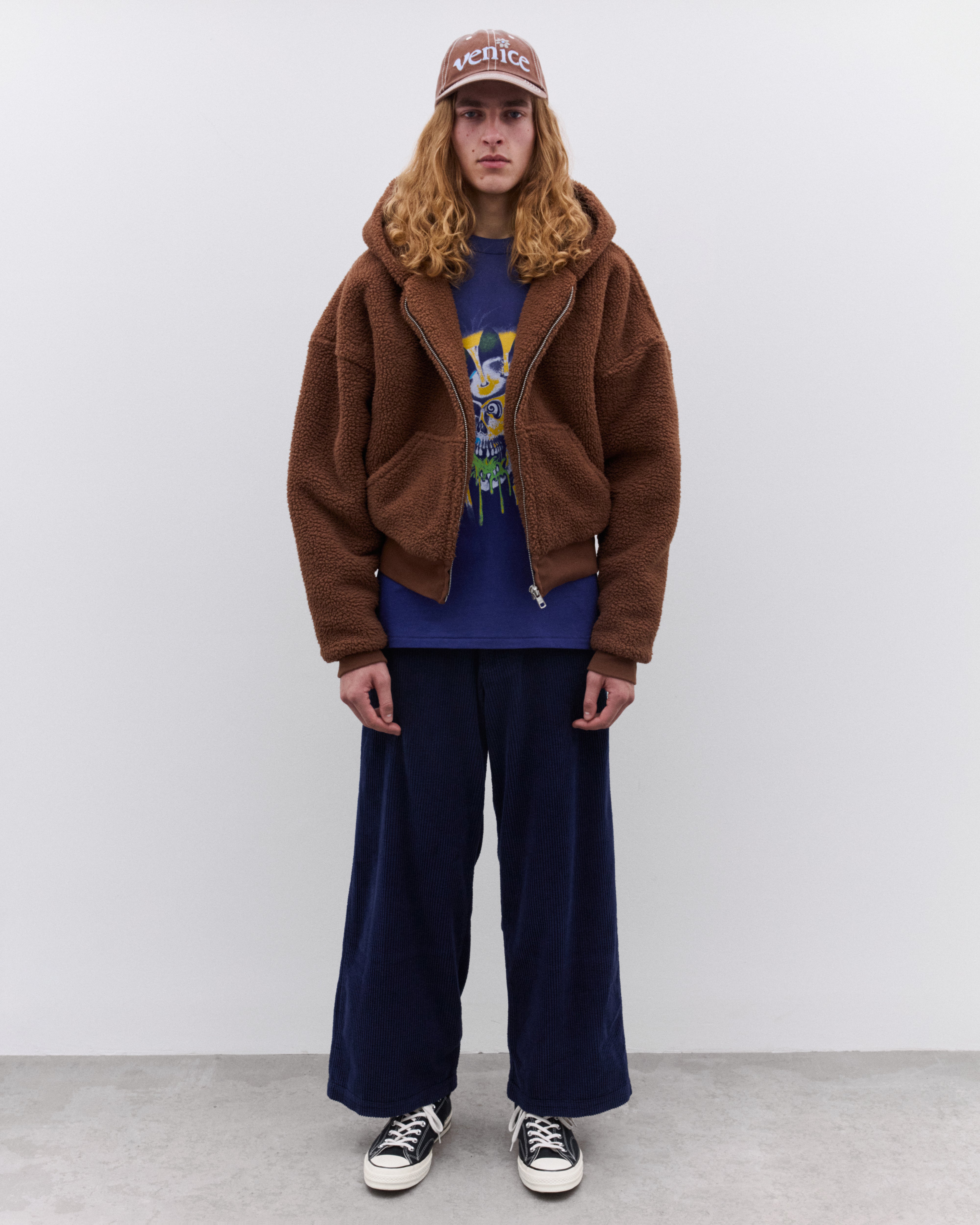 Erl: Terry Fleece Zipped Hoodie (Brown) | Dover Street Market London