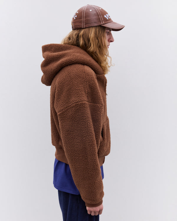 Erl - Terry Fleece Zipped Hoodie - (Brown)