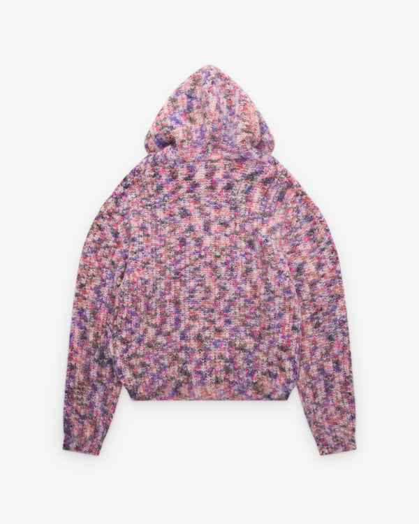Erl - Zipped Mohair Hooded Cardigan - (Pink)