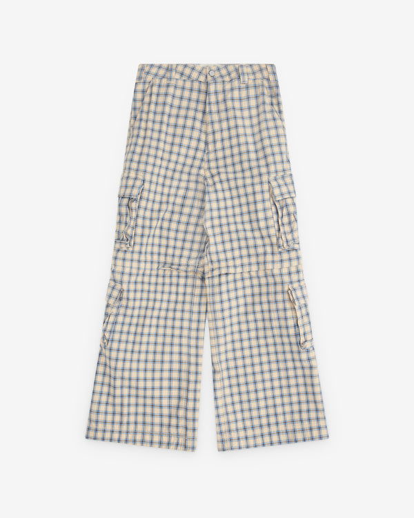 ERL - Zip-Off Plaid Cargo Pants - (Beige/Blue)