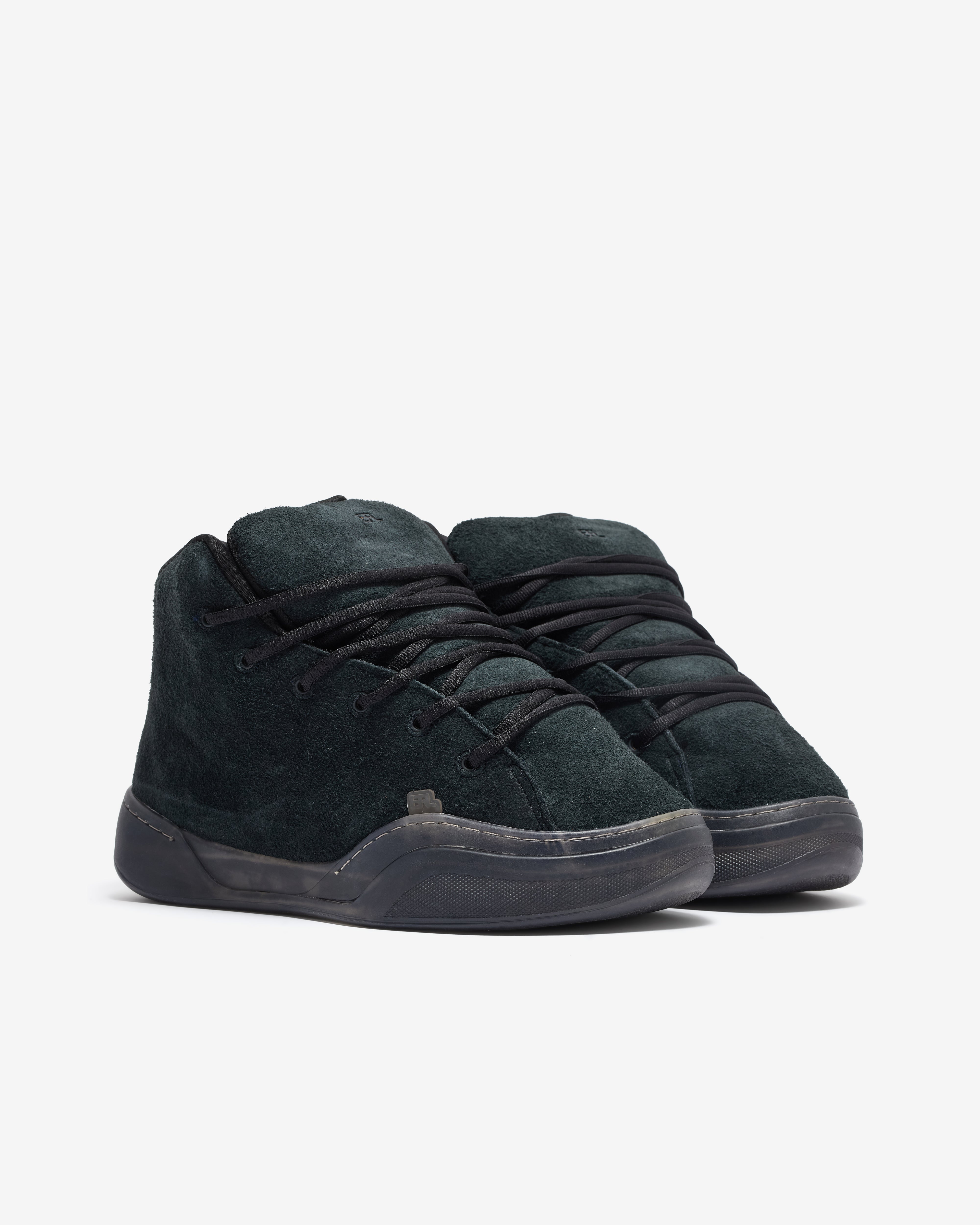 Erl: Suede Mid Vamp Sneakers (Pirate Black) | DSML E-SHOP
