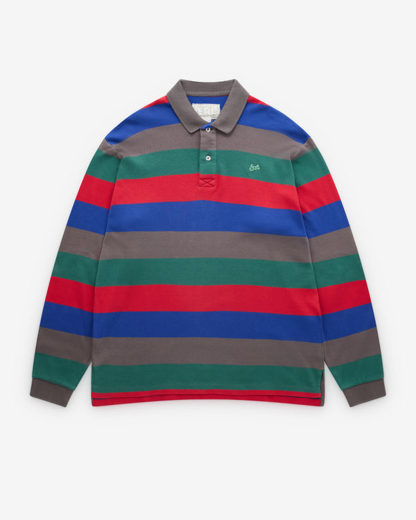 Erl - Striped Long Sleeve Polo - (Multi)
