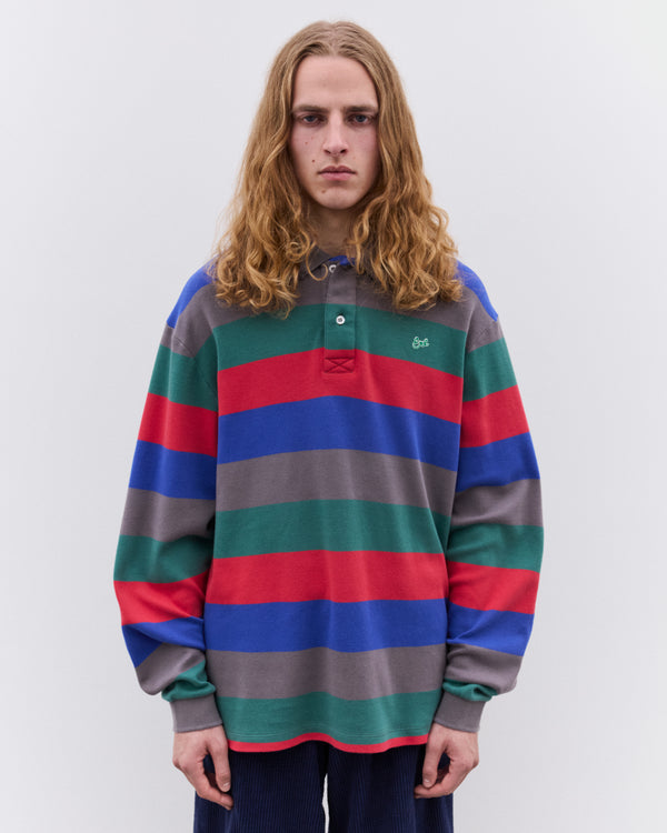Erl - Striped Long Sleeve Polo - (Multi)