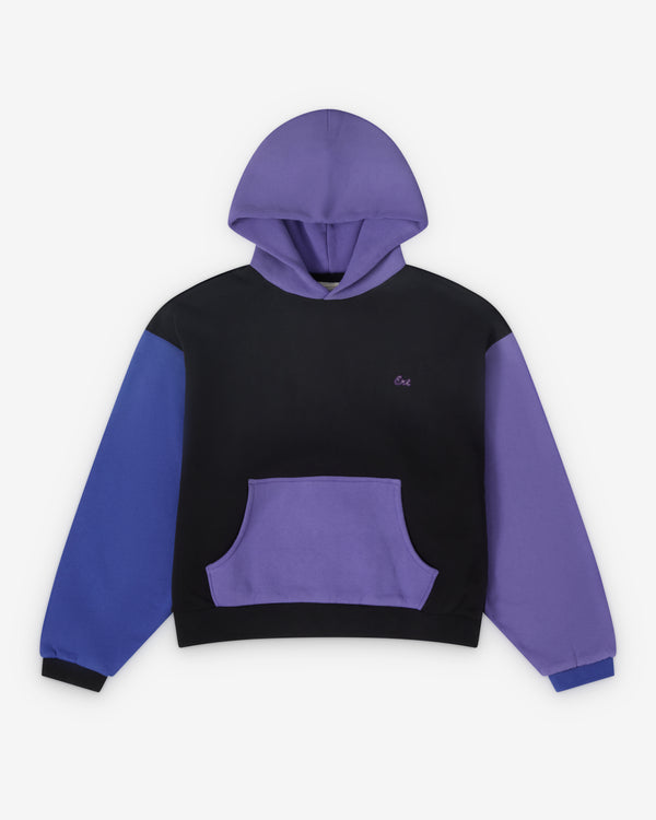 ERL - Men's Color Block Hoodie - (Black/Purple)