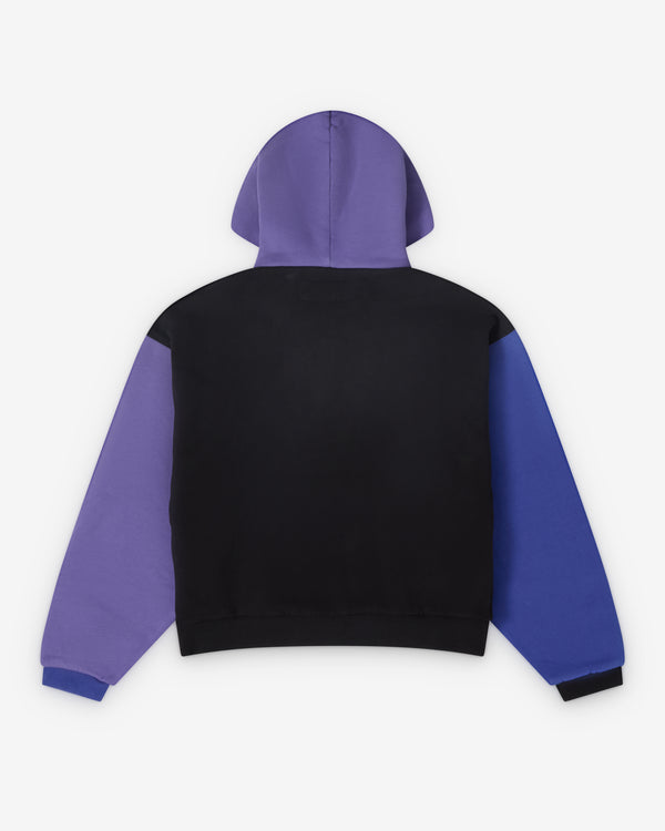 ERL - Men's Color Block Hoodie - (Black/Purple)