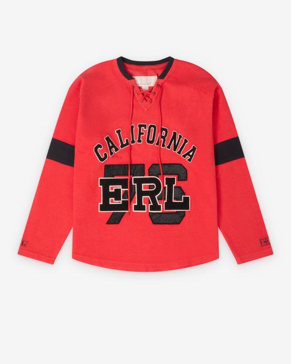 ERL - Men's Red Hockey Sweatshirt - (Red)