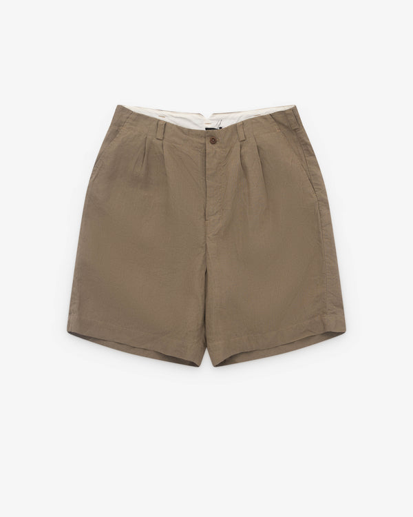 Evan Kinori - Men’s Two Pleat Shorts - (Dark Beige)