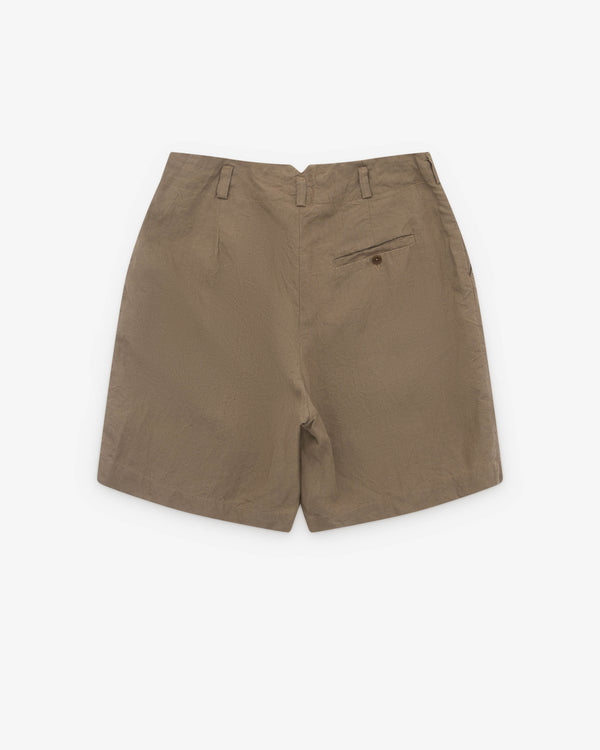 Evan Kinori - Men’s Two Pleat Shorts - (Dark Beige)
