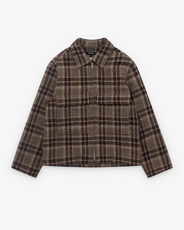 Evan Kinori - Men’s Zip Jacket - (Beige/Brown)