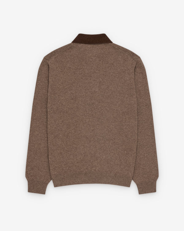 Evan Kinori - Men's Knit Polo - (Dark Brown)