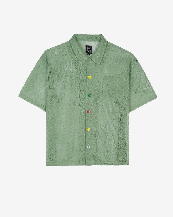 Brain Dead - Men's Engineered Mesh Short Sleeve Shirt - (Green)