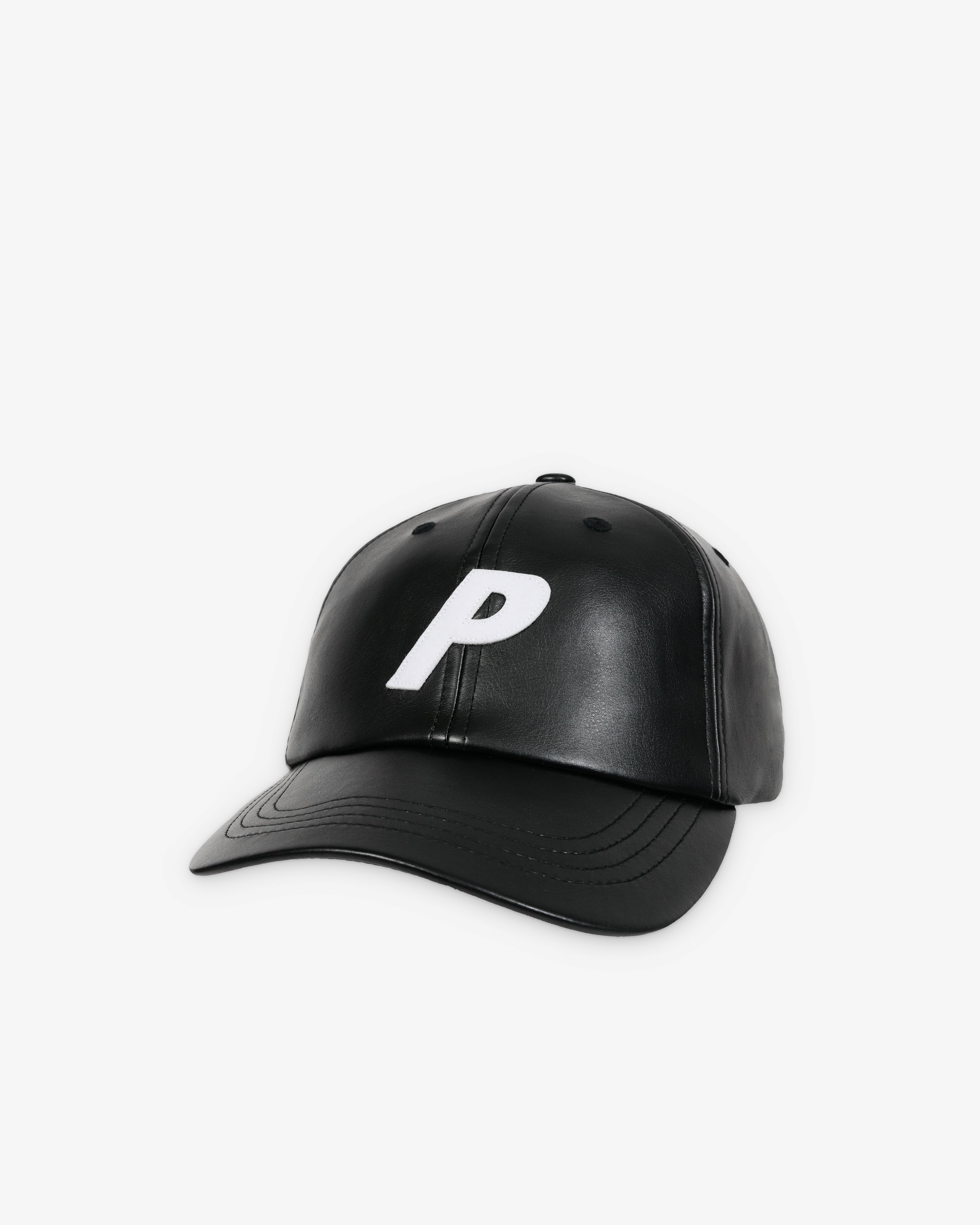 Palace: Men's Faux Leather P 6-Panel (Black) | Dover Street Market