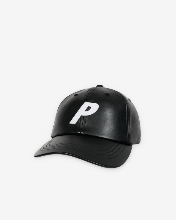 Palace - Men's Faux Leather P 6-Panel - (Black)