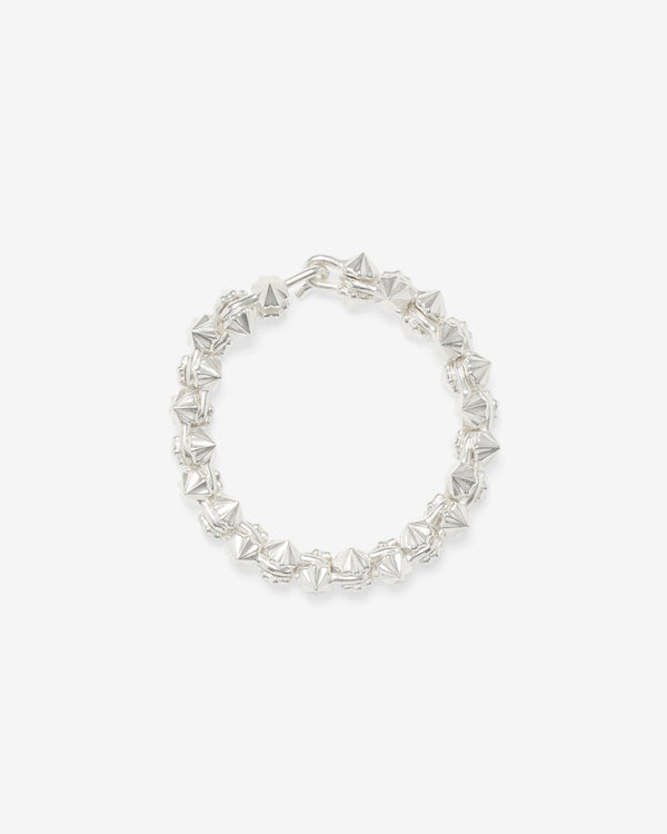 Fervent Moon - Iced Gem Rope Bracelet - (Silver)