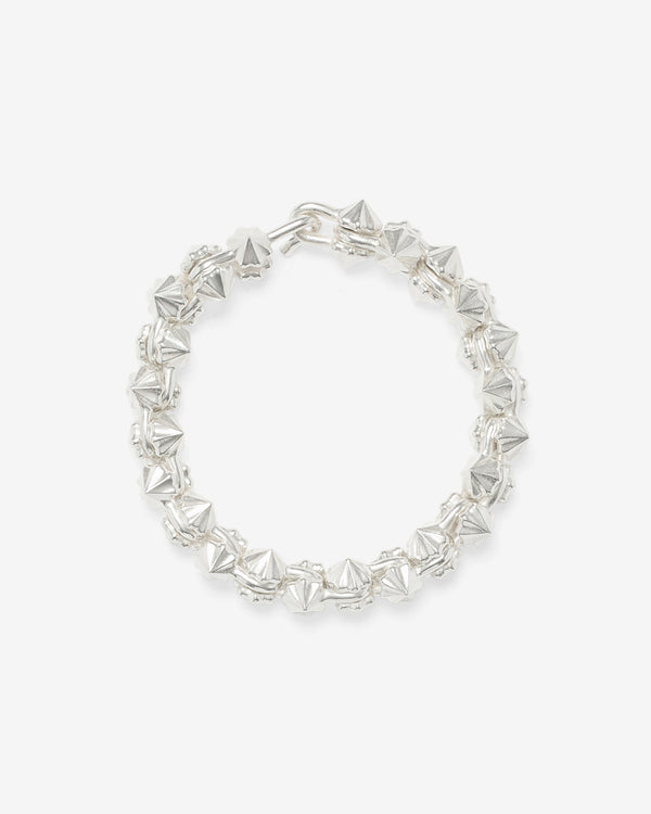 Fervent Moon - Iced Gem Rope Bracelet - (Silver)