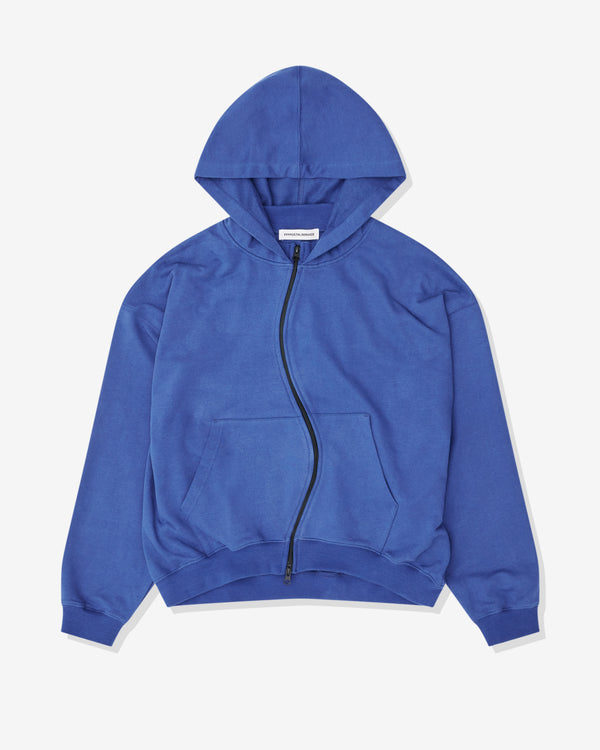 Fffpostalservice - Men's Curved Zip-Up Hoodie - (Blue)