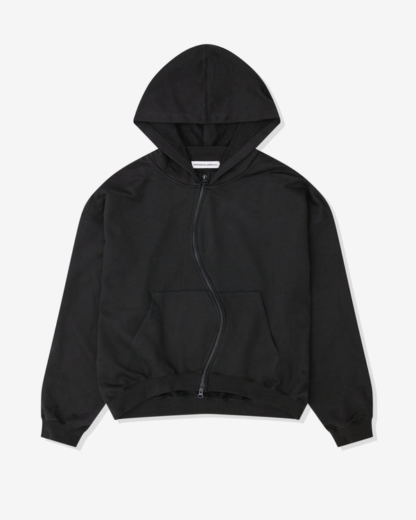 Fffpostalservice - Men's Curved Zip-Up Hoodie - (Black)