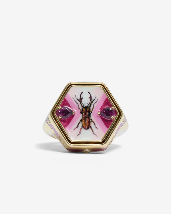 Francesca Villa - Got Bug Pink Ring - (Yellow Gold)