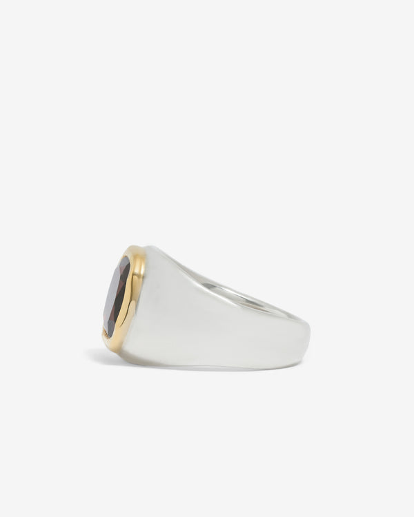 Frederick Grove - Red Garnet Cushion Ring - (Silver)