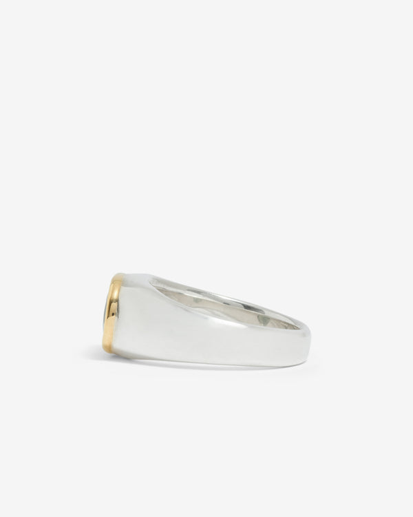 Frederick Grove - Green  And Blue Sapphire Cushion Ring - (Silver)