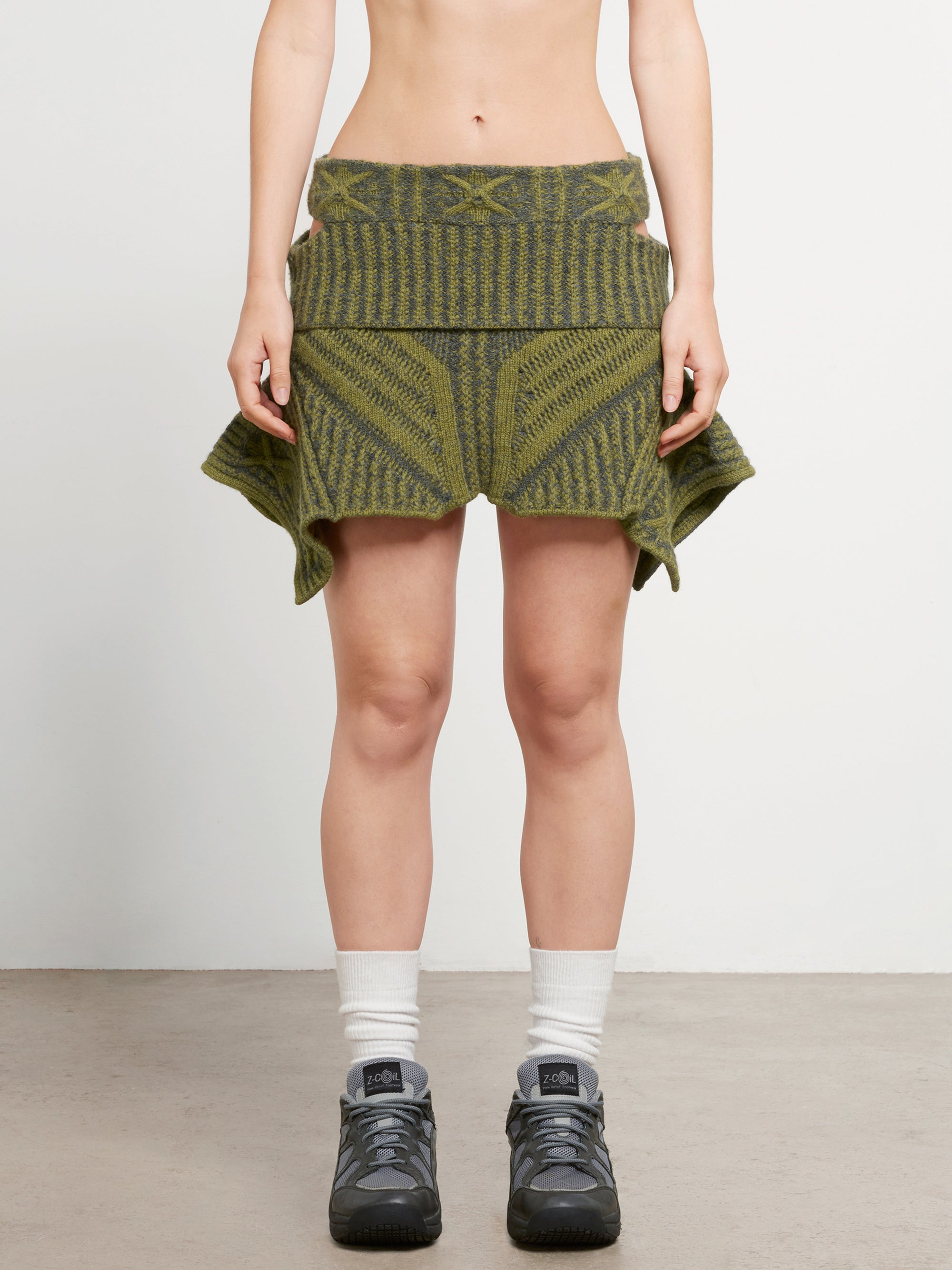 Paolina Russo - Women’s Warrior Mini Skirt - (Khaki) view 1