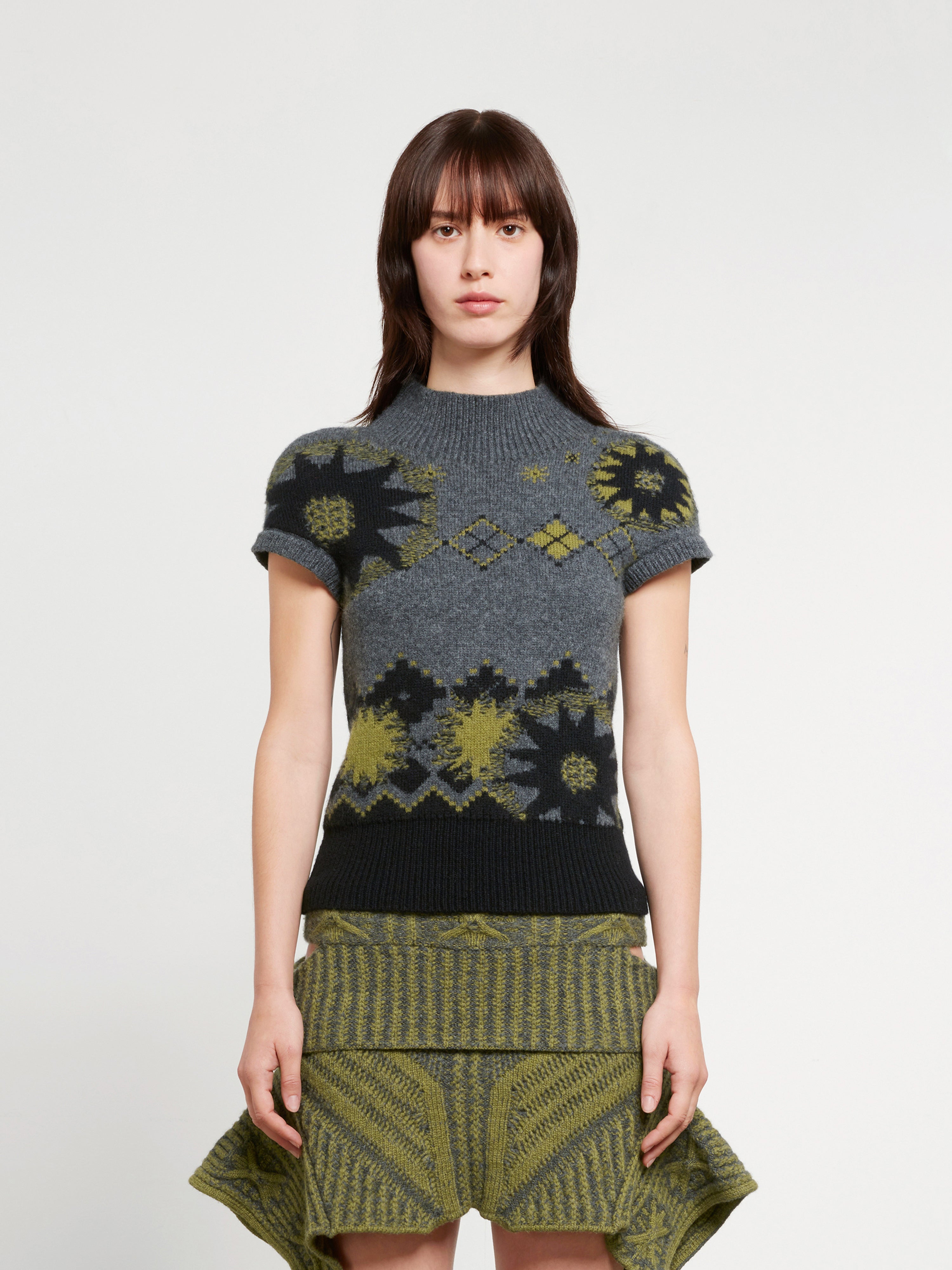 Paolina Russo: Women's Warrior Short Sleeve Top (Grey/Khaki